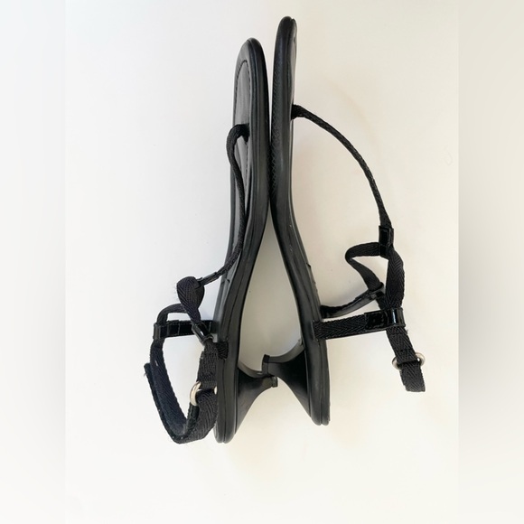 Prada Sport Y2K Black Leather Nylon Logo T-strap Kitten Low Heel Sandals EU 39 - Picture 11 of 11